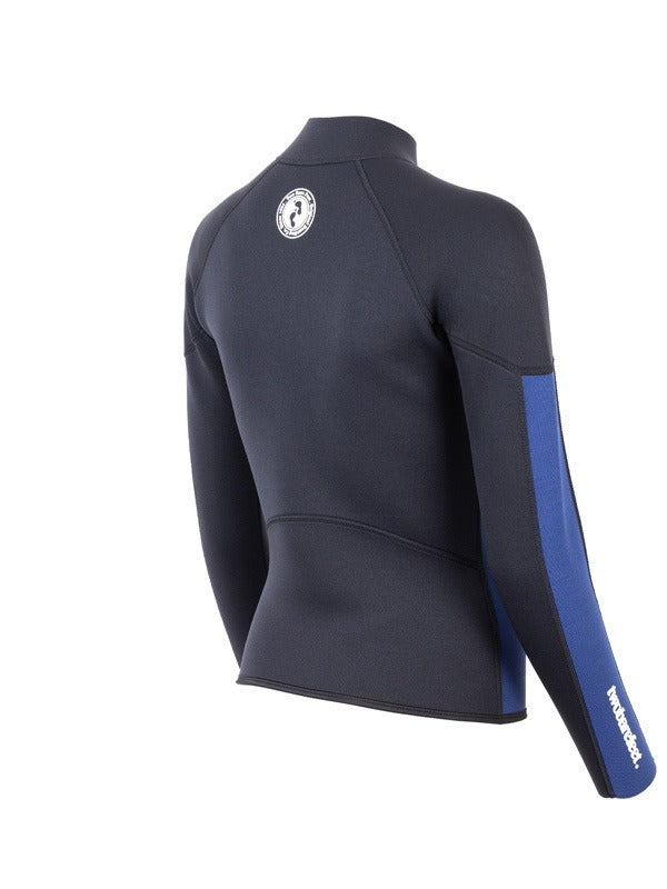 Two Bare Feet Unisex Perspective Half Zip 2.5mm Wetsuit Jacket (Black/Blue)