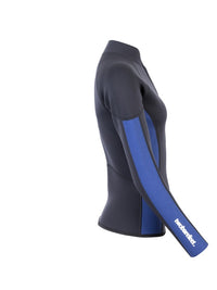 Two Bare Feet Unisex Perspective Half Zip 2.5mm Wetsuit Jacket (Black/Blue)