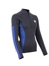 Two Bare Feet Unisex Perspective Half Zip 2.5mm Wetsuit Jacket (Black/Blue)