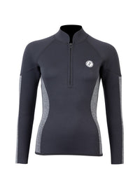 Two Bare Feet Unisex Perspective Half Zip 2.5mm Wetsuit Jacket (Black/Grey)