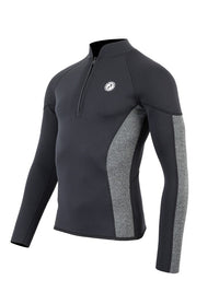 Two Bare Feet Perspective Half Zip 2.5mm Wetsuit Jacket (Black/Grey)