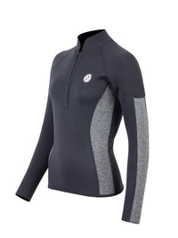 Two Bare Feet Unisex Perspective Half Zip 2.5mm Wetsuit Jacket (Black/Grey)