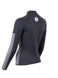 Two Bare Feet Unisex Perspective Half Zip 2.5mm Wetsuit Jacket (Black/Grey)