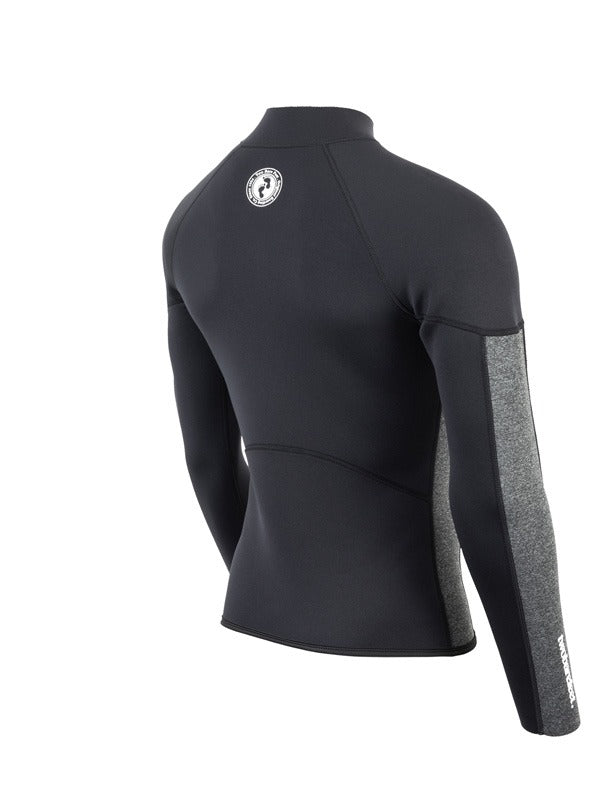 Two Bare Feet Perspective Half Zip 2.5mm Wetsuit Jacket (Black/Grey)