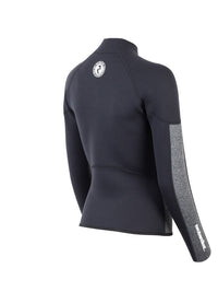 Two Bare Feet Unisex Perspective Half Zip 2.5mm Wetsuit Jacket (Black/Grey)
