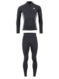 Two Bare Feet Perspective Half Zip 2.5mm Wetsuit Jacket & Pants Set (Black/Grey)