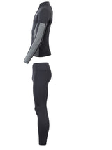 Two Bare Feet Perspective Half Zip 2.5mm Wetsuit Jacket & Pants Set (Black/Grey)