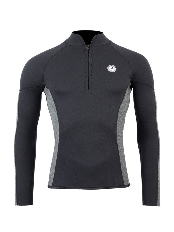 Two Bare Feet Perspective Half Zip 2.5mm Wetsuit Jacket & Pants Set (Black/Grey)