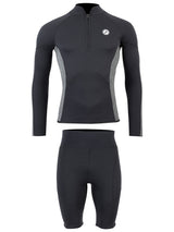Two Bare Feet Perspective Half Zip 2.5mm Wetsuit Jacket & Shorts Set (Black/Grey)