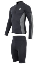 Two Bare Feet Perspective Half Zip 2.5mm Wetsuit Jacket & Shorts Set (Black/Grey)