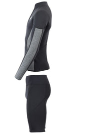 Two Bare Feet Perspective Half Zip 2.5mm Wetsuit Jacket & Shorts Set (Black/Grey)