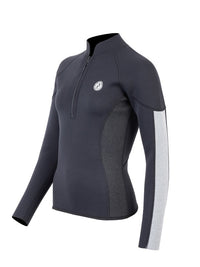 Two Bare Feet Unisex Perspective Half Zip 2.5mm Wetsuit Jacket (Black/Grey/Grey)