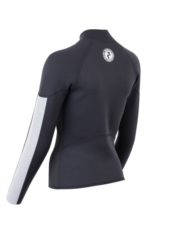 Two Bare Feet Unisex Perspective Half Zip 2.5mm Wetsuit Jacket (Black/Grey/Grey)