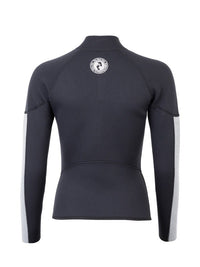 Two Bare Feet Unisex Perspective Half Zip 2.5mm Wetsuit Jacket (Black/Grey/Grey)