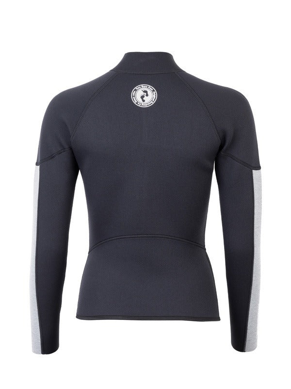 Two Bare Feet Unisex Perspective Half Zip 2.5mm Wetsuit Jacket (Black/Grey/Grey)