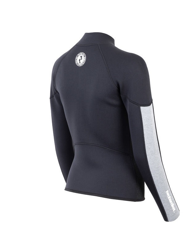 Two Bare Feet Unisex Perspective Half Zip 2.5mm Wetsuit Jacket (Black/Grey/Grey)