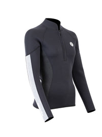 Two Bare Feet Unisex Perspective Half Zip 2.5mm Wetsuit Jacket (Black/Grey/Grey)