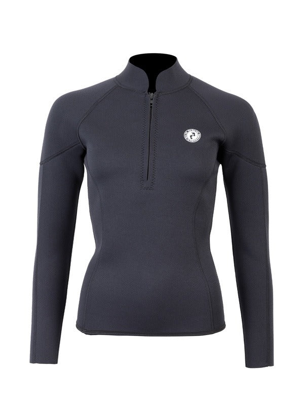Two Bare Feet Unisex Perspective Half Zip 2.5mm Wetsuit Jacket (Black)
