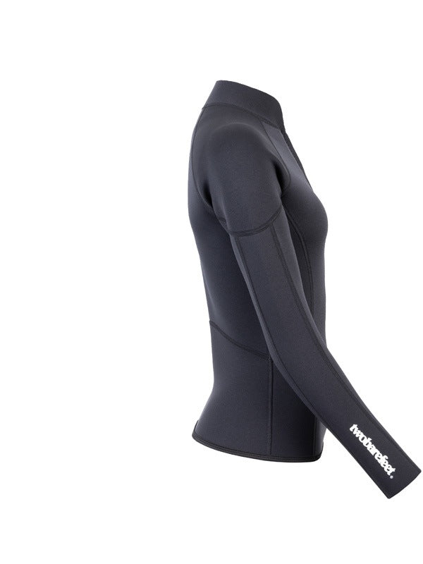 Two Bare Feet Unisex Perspective Half Zip 2.5mm Wetsuit Jacket (Black)