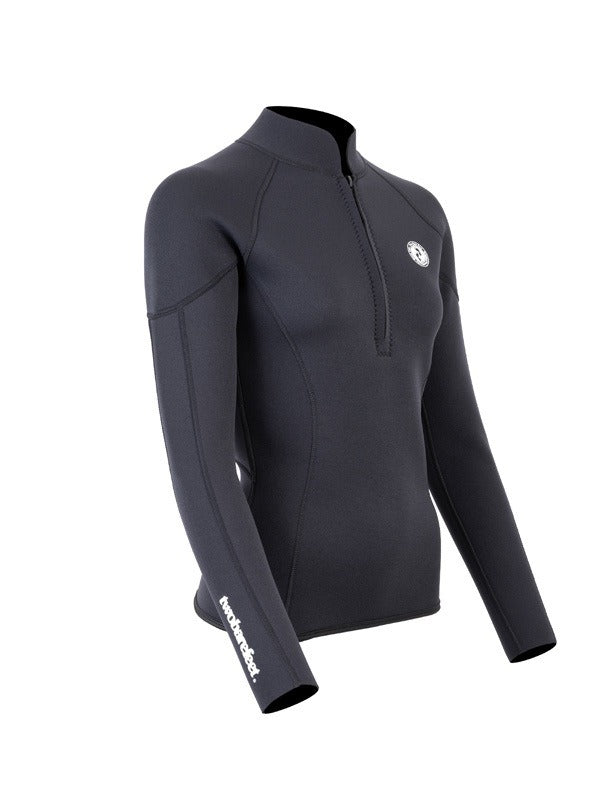 Two Bare Feet Unisex Perspective Half Zip 2.5mm Wetsuit Jacket (Black)