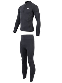 Two Bare Feet Perspective Half Zip 2.5mm Wetsuit Jacket & Pants Set (Black)
