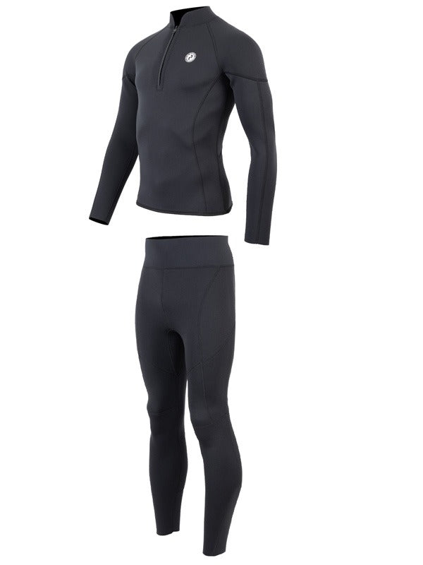 Two Bare Feet Perspective Half Zip 2.5mm Wetsuit Jacket & Pants Set (Black)
