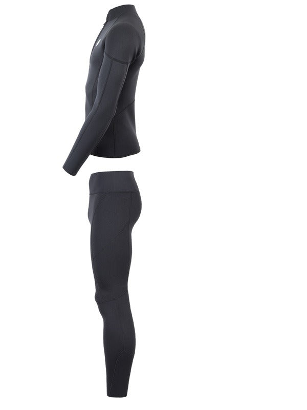 Two Bare Feet Perspective Half Zip 2.5mm Wetsuit Jacket & Pants Set (Black)