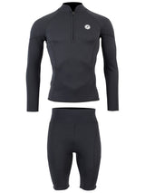Two Bare Feet Perspective Half Zip 2.5mm Wetsuit Jacket & Shorts Set (Black)