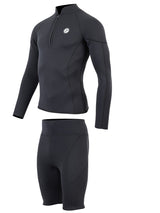 Two Bare Feet Perspective Half Zip 2.5mm Wetsuit Jacket & Shorts Set (Black)
