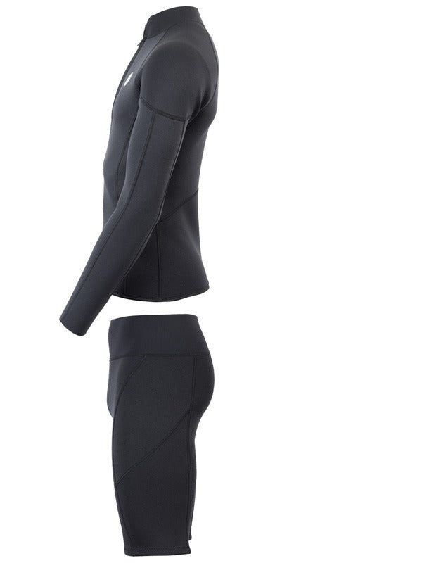 Two Bare Feet Perspective Half Zip 2.5mm Wetsuit Jacket & Shorts Set (Black)