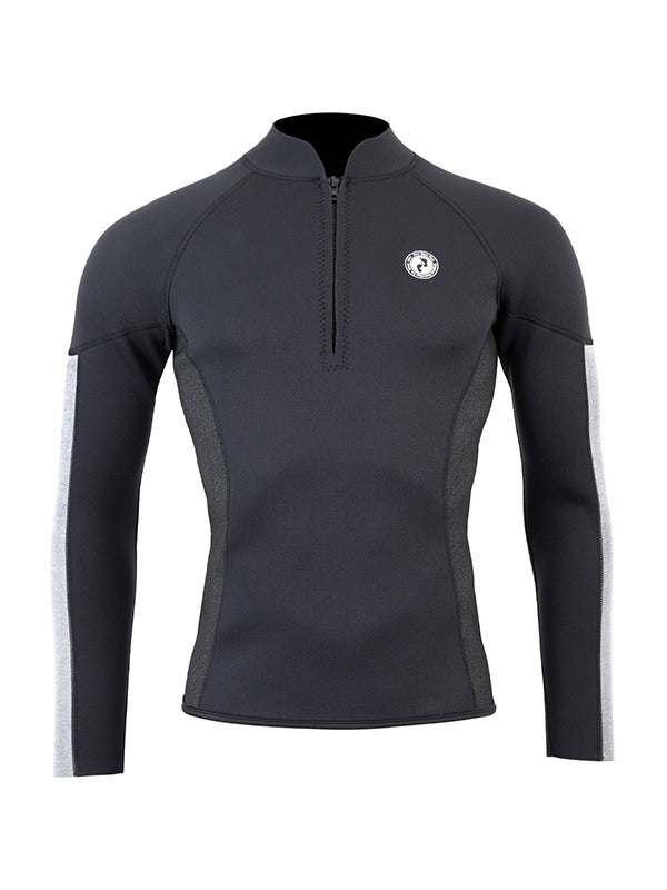 Two Bare Feet Perspective Half Zip 2.5mm Wetsuit Jacket (Black/Grey/Grey)