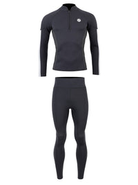 Two Bare Feet Perspective Half Zip 2.5mm Wetsuit Jacket & Pants Set (Black/Grey/Grey)