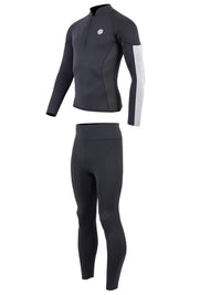 Two Bare Feet Perspective Half Zip 2.5mm Wetsuit Jacket & Pants Set (Black/Grey/Grey)