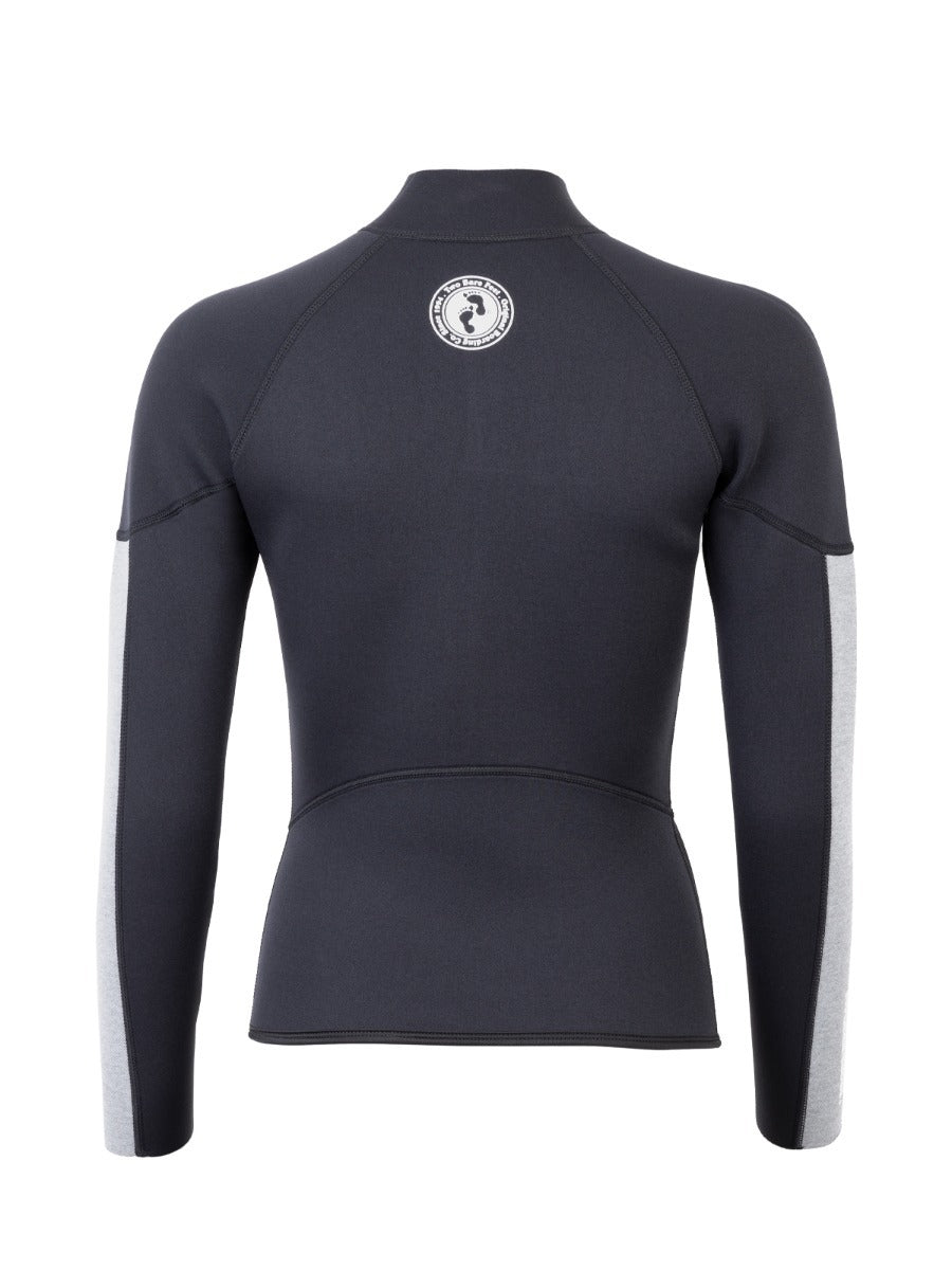 Two Bare Feet Unisex Perspective Half Zip 2.5mm Wetsuit Jacket & Shorts Set (Black/Grey/Grey)