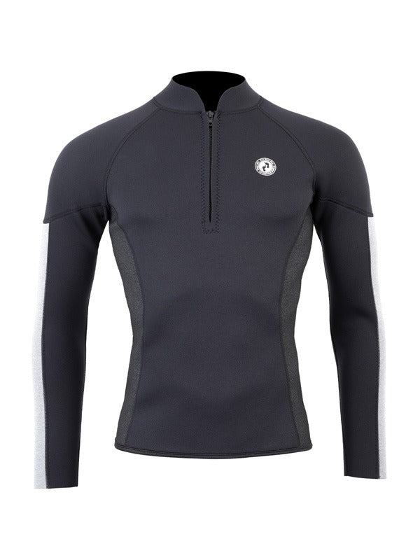 Two Bare Feet Perspective Half Zip 2.5mm Wetsuit Jacket & Shorts Set (Black/Grey/Grey)