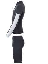 Two Bare Feet Perspective Half Zip 2.5mm Wetsuit Jacket & Shorts Set (Black/Grey/Grey)