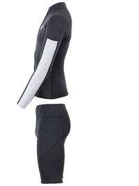 Two Bare Feet Perspective Half Zip 2.5mm Wetsuit Jacket & Shorts Set (Black/Grey/Grey)