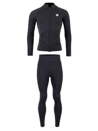 Two Bare Feet Perspective Full Zip 2.5mm Wetsuit Jacket & Pants Set (Black/Grey/Grey)