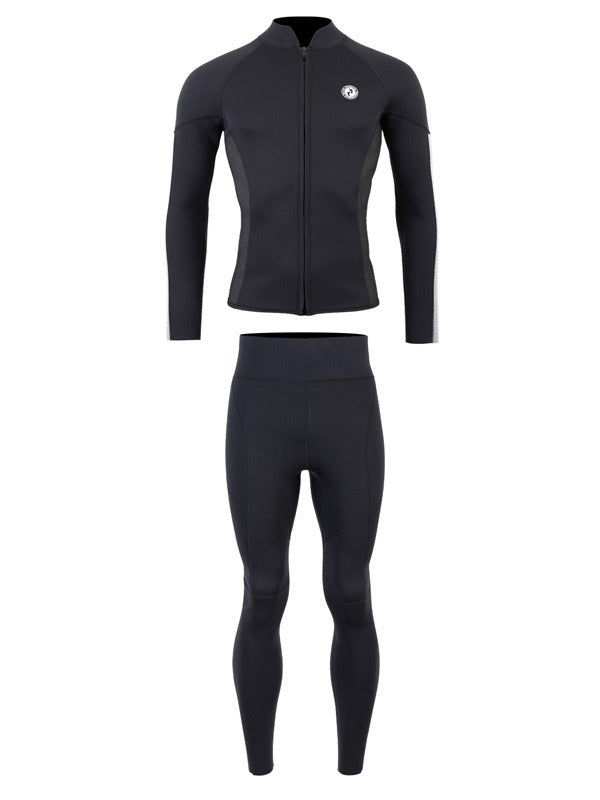 Two Bare Feet Perspective Full Zip 2.5mm Wetsuit Jacket & Pants Set (Black/Grey/Grey)