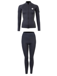 Two Bare Feet Unisex Perspective Full Zip 2.5mm Wetsuit Jacket & Pants Set (Black/Grey/Grey)