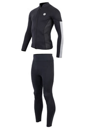 Two Bare Feet Perspective Full Zip 2.5mm Wetsuit Jacket & Pants Set (Black/Grey/Grey)
