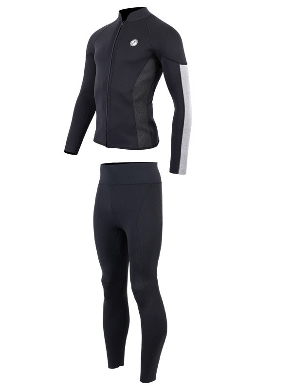 Two Bare Feet Perspective Full Zip 2.5mm Wetsuit Jacket & Pants Set (Black/Grey/Grey)