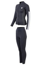 Two Bare Feet Unisex Perspective Full Zip 2.5mm Wetsuit Jacket & Pants Set (Black/Grey/Grey)