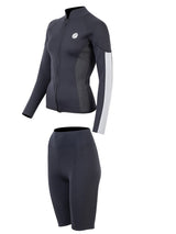 Two Bare Feet Unisex Perspective Full Zip 2.5mm Wetsuit Jacket & Shorts Set (Black/Grey/Grey)