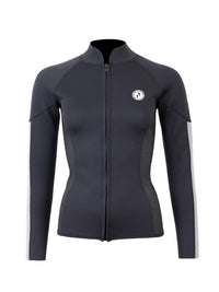 Two Bare Feet Unisex Perspective Full Zip 2.5mm Wetsuit Jacket & Shorts Set (Black/Grey/Grey)