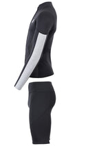 Two Bare Feet Perspective Full Zip 2.5mm Wetsuit Jacket & Shorts Set (Black/Grey/Grey)