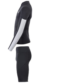 Two Bare Feet Perspective Full Zip 2.5mm Wetsuit Jacket & Shorts Set (Black/Grey/Grey)