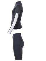 Two Bare Feet Unisex Perspective Full Zip 2.5mm Wetsuit Jacket & Shorts Set (Black/Grey/Grey)