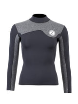 Two Bare Feet Womens Aspect Fleece Lined Zipless Thermal 2.5mm Superstretch Wetsuit Top & Shorts Set (Black/Grey)