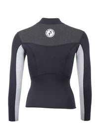 Two Bare Feet Womens Aspect Fleece Lined Zipless Thermal 2.5mm Superstretch Wetsuit Top & Hotpants Set (Black/Grey/Grey)